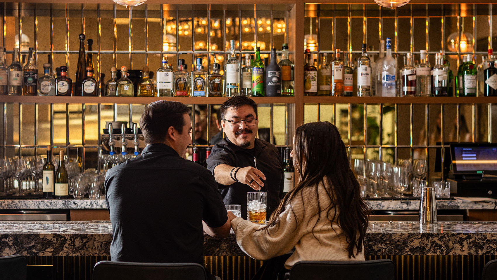 couple at bar at Cavalier